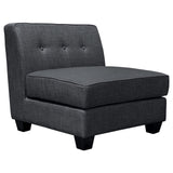 Vendome Fabric Upholstered Modular Armless Chair in Gray