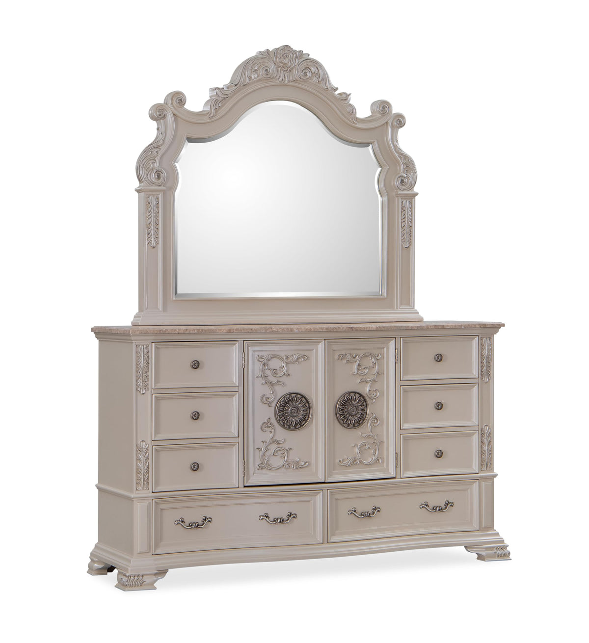 Santa Monica White Bedroom Set — Queen & King — product view 3