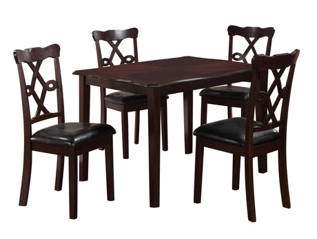 Copper 5-Piece Espresso Dining Set with 4 Upholstered Chairs — product view 2