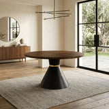 Henrietta 48" Round Pedestal Dining Table with Gold Trim Ring