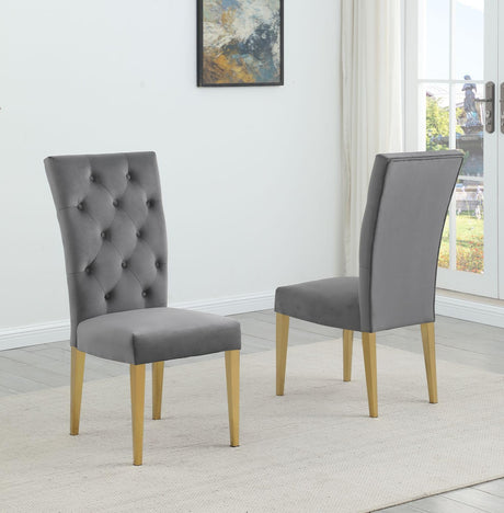 Lexington 7-Piece Rectangle Dining Set with 6 Velvet Upholstered Chairs, Modern Contemporary… - room setting