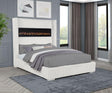 Uphoria Rabbit Velvet Modern Upholstered Queen Bed - front view