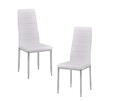 Trina Modern Mid-Century 5 Pcs Round Dining Set in White - side view