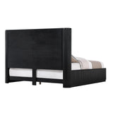 Quintet 89" Long Modern Fluted Platform Eastern King Bed Frame - back view