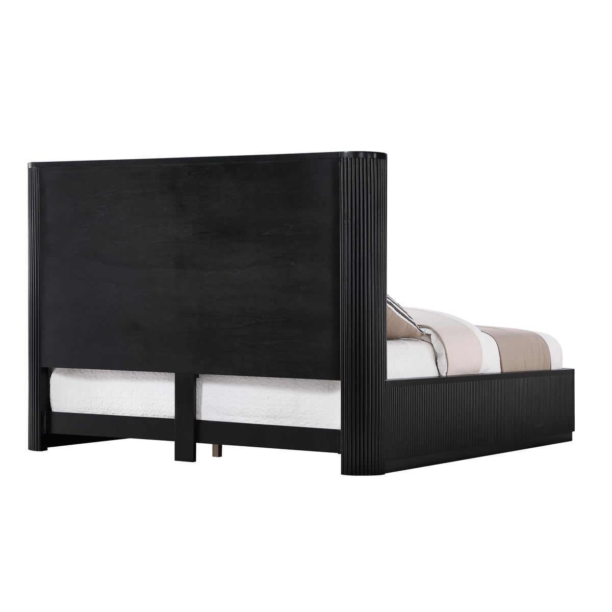 Quintet 89" Long Modern Fluted Platform Queen Bed Frame - back view