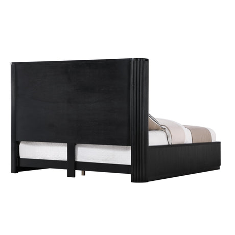 Quintet 89" Long Modern Fluted Platform Queen Bed Frame - back view