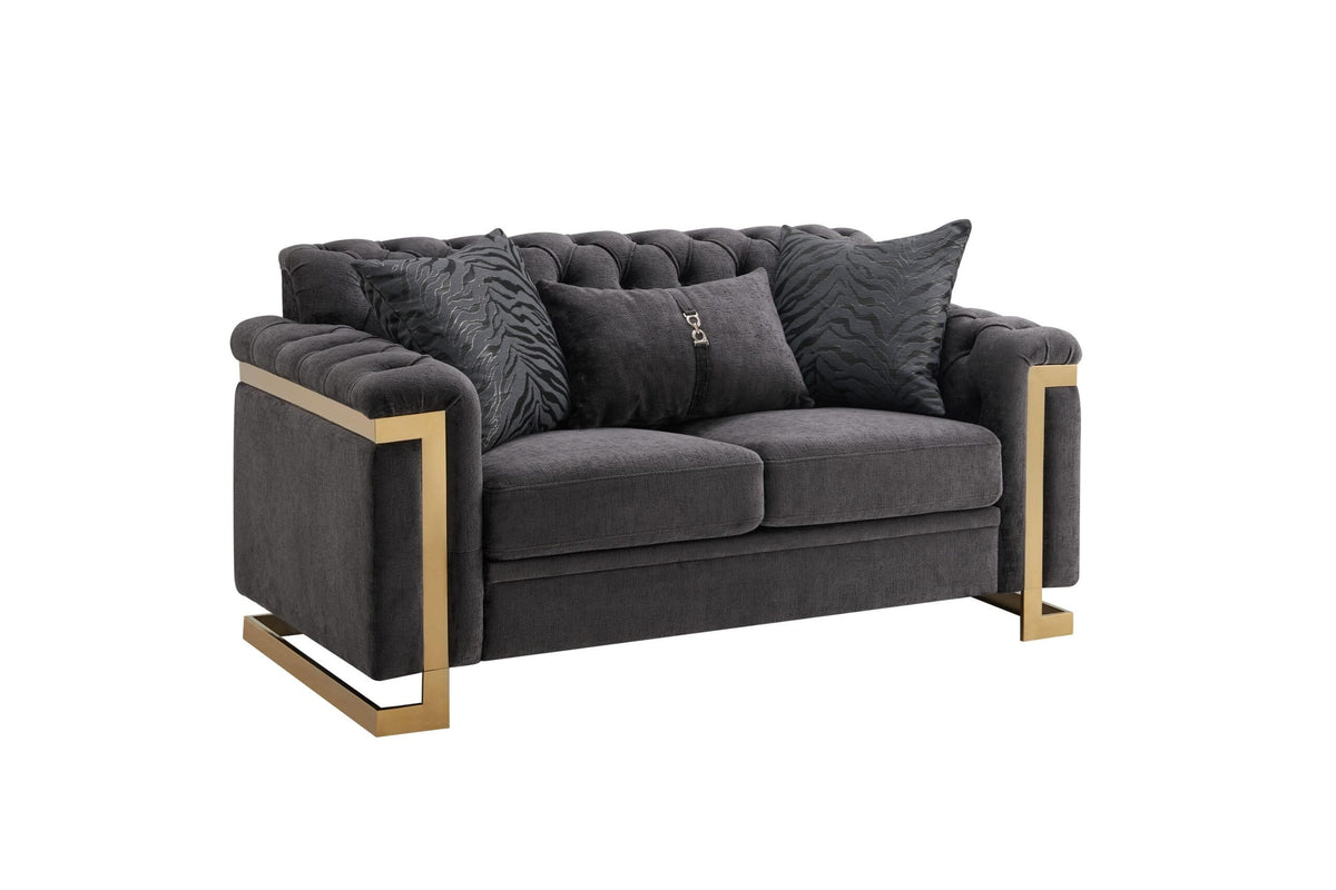 Riya Gray Sofa & Loveseat Set — product view 3