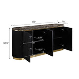 Trandell 70" Modern Glam Faux Marble Top Fully Assembled Sideboard - front view