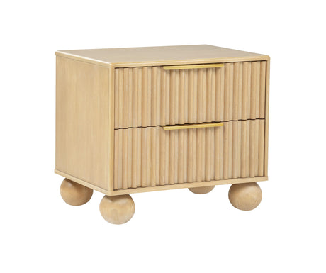 Daplen 22" Scandinavian Modern Nightstand, 2 Drawers in Light Oak