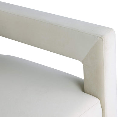 Modern Velvet New Accent Chair in Cream - room setting