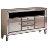 Byron Mirrored Glam Stand Supports up to 65" Tvs in Silver