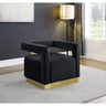 Hayes Tufted Modern Glam Velvet Accent Chair in Black - front view - Black