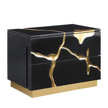 Trevello Modern Contemporary High-Gloss Lacquered Right Nightstand
