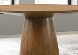 Terra 59" Transitional Round Dining Table with Pedestal Base in Walnut - angle view