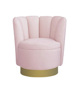 Modern Velvet New Swivel Accent Chair in Pink - detail view