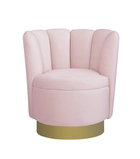 Modern Velvet New Swivel Accent Chair in Pink - detail view
