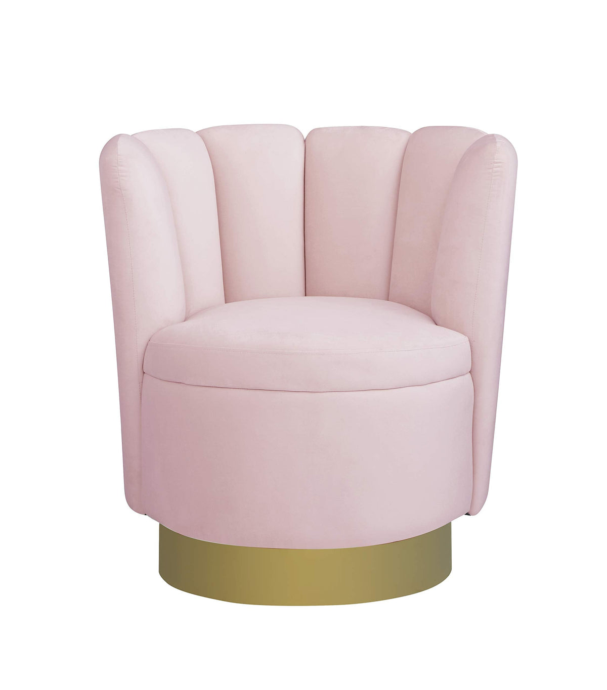 Modern Velvet New Swivel Accent Chair in Pink - detail view - Pink