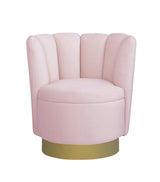 Modern Velvet New Swivel Accent Chair in Pink - detail view - Pink