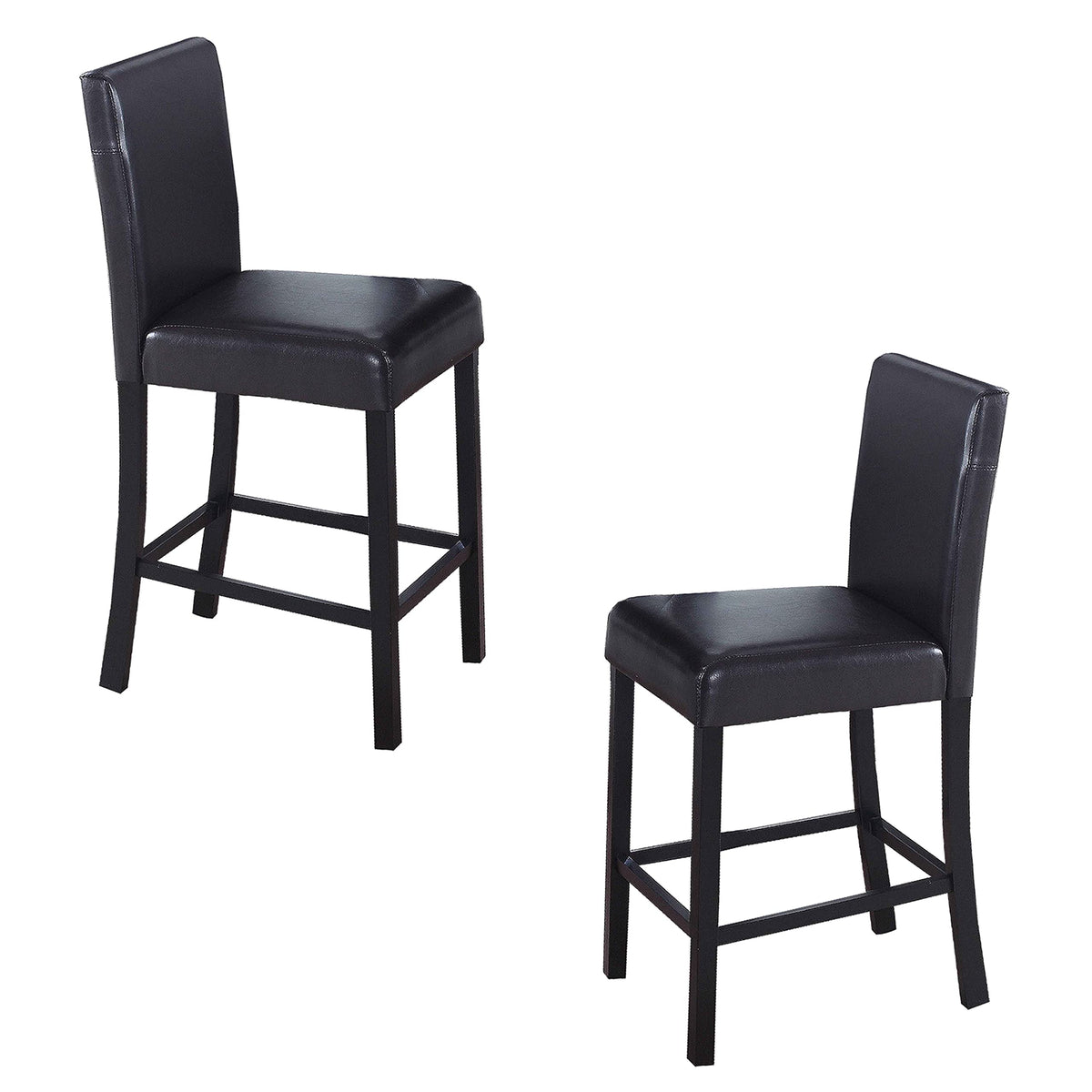 Transitional Faux Leather Counter Height Stool