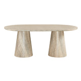Vyn 78" Modern Oval Dining Table Concrete Tavertine Finish - angle view