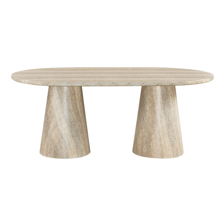 Vyn 78" Modern Oval Dining Table Concrete Tavertine Finish - angle view