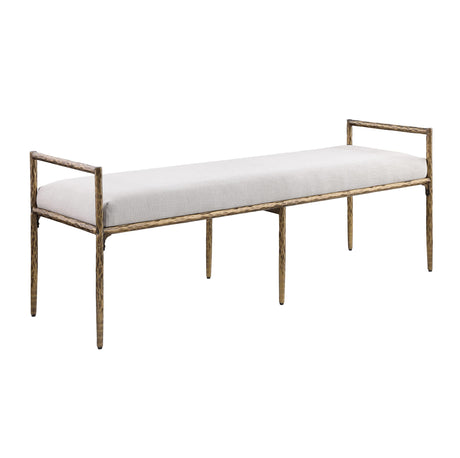 Rocento Modern Industrial Accent Upholstered Entryway Bench
