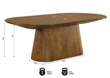 Terra 88" Mid-Century Modern Wood Oval Dining Table - side view