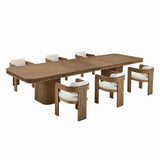 Dinsmore 160" Mid Century Modern Fluted Rectangle Dining Table - close-up