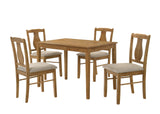 Solana 5-Piece Dining Set in Antique Natural Oak