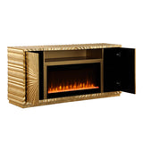 Tiffany Gold Electric Fireplace TV Console