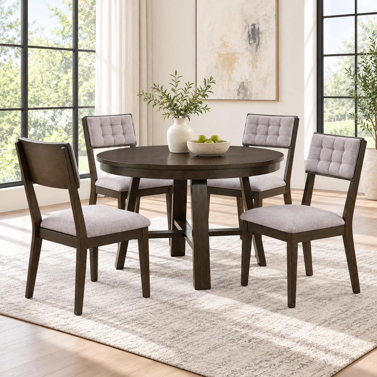 Denver Gray 5-Piece Dining Set — collection view; check selected pieces