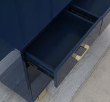 Modern Wood Sideboard in Navy - front view