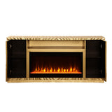 Tiffany Gold Electric Fireplace TV Console