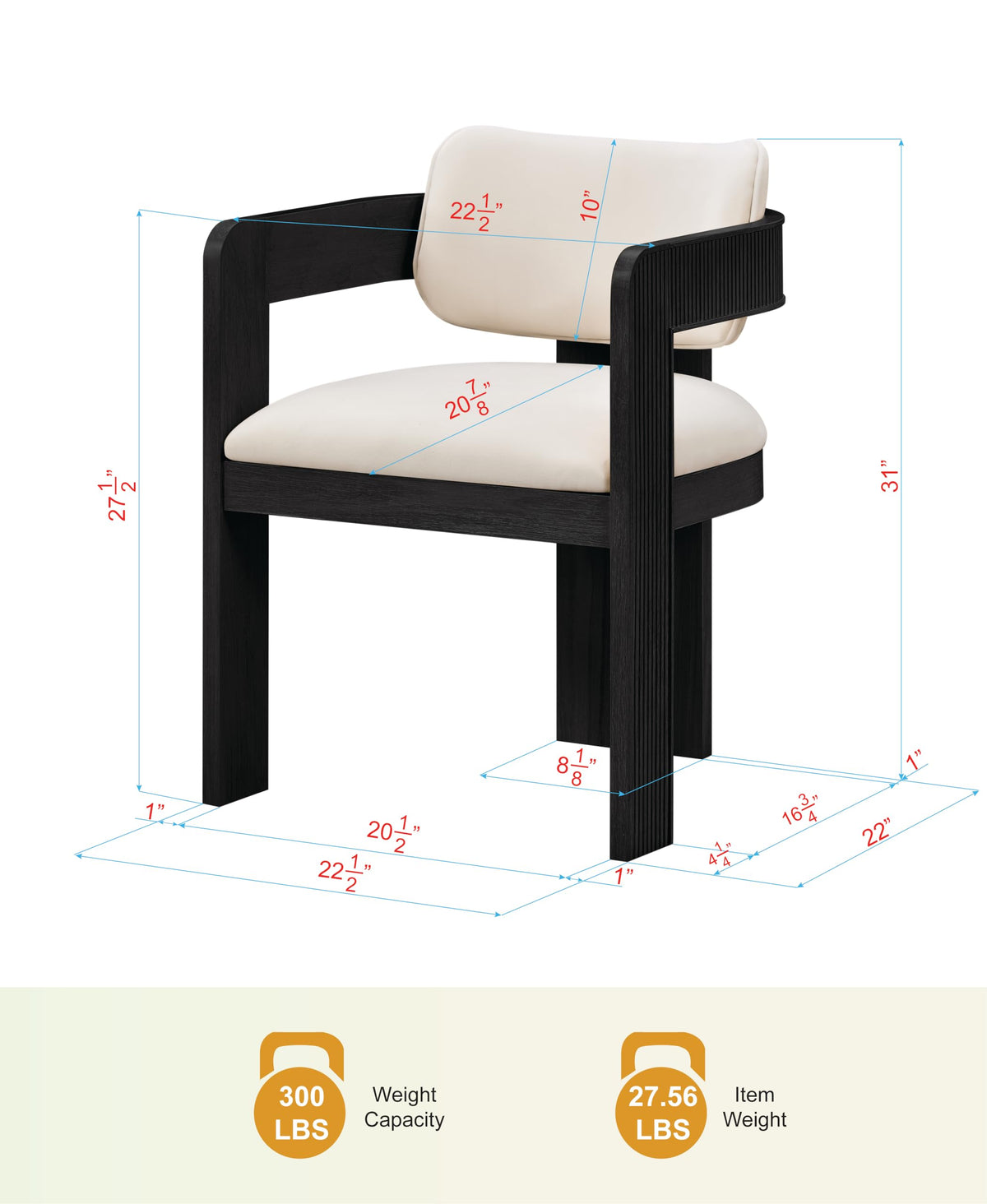 Dinsmore Mid-Century Dining Chairs - side view