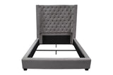Jamie Upholstered Tower Contemporary Bed, King in Grey