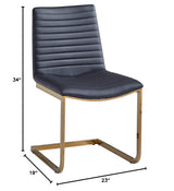 Blanca Dining Chair with Gold Legs - side view