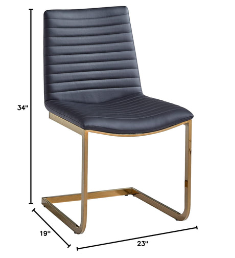 Blanca Dining Chair with Gold Legs - side view
