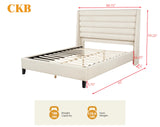 Tleraé Polyester Modern Upholstered California King Bed Frame - side view