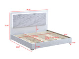 Luna 84.5" Eastern King Bed Frame, White Lacquered Gloss - side view