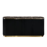 Trandell 70" Modern Glam Faux Marble Top Fully Assembled Sideboard - detail view