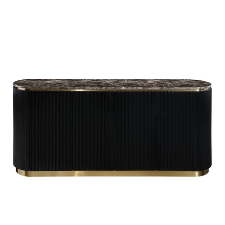 Trandell 70" Modern Glam Faux Marble Top Fully Assembled Sideboard - detail view