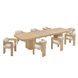 Dinsmore 160" Mid Century Modern Fluted Rectangle Dining Table - room setting
