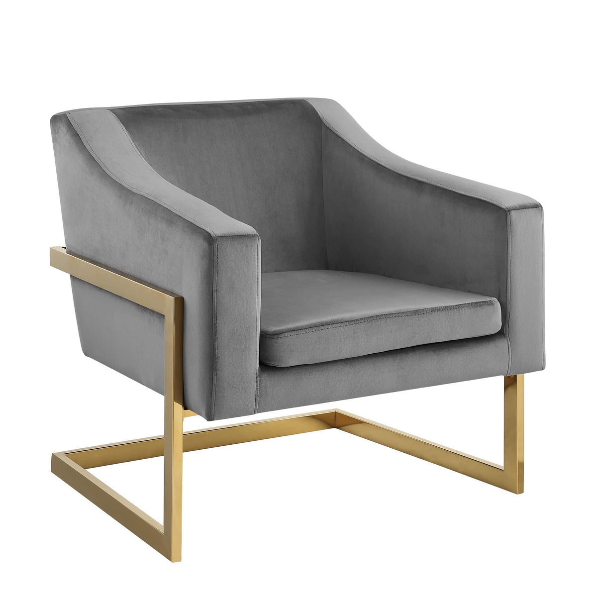 Contemporary Velvet Club Chair in Grey