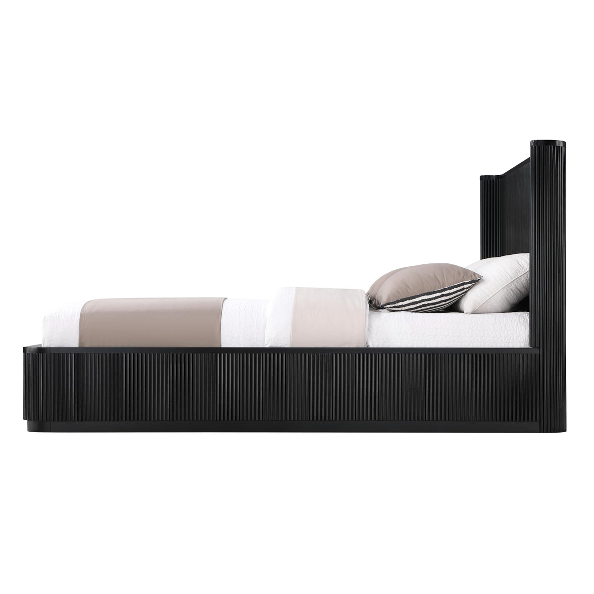 Quintet 89" Long Modern Fluted Platform Eastern King Bed Frame - detail view