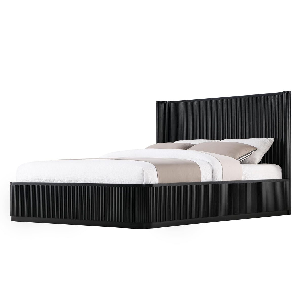 Quintet 89" Long Modern Fluted Platform Eastern King Bed Frame - room setting