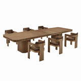 Dinsmore 160" Mid Century Modern Fluted Rectangle Dining Table - angle view