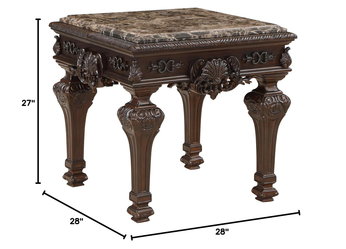 Tuscany 28" Traditional Square End Table - side view
