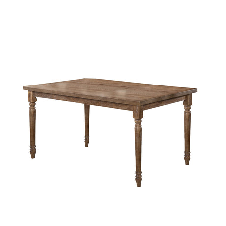 Paige Transitional Wood Frame 6 Pcs Dining Set with Bench in Natural Oak - side view