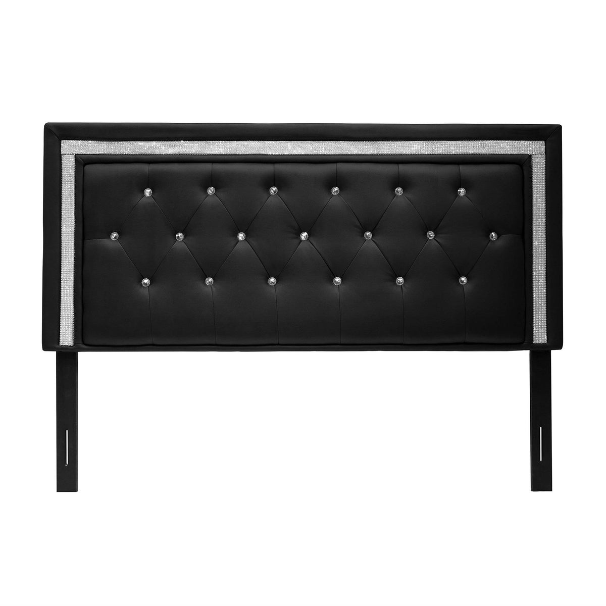 Hope tufted faux leather headboard in black