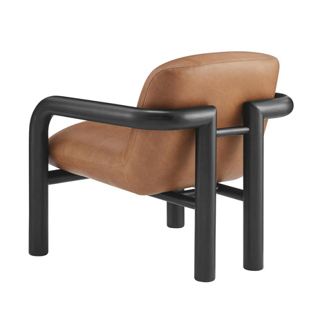Tapporo Mid-Century Modern Accent Chair in Black - back view